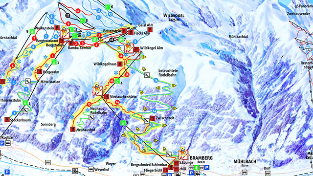 Wildkogel Piste Map